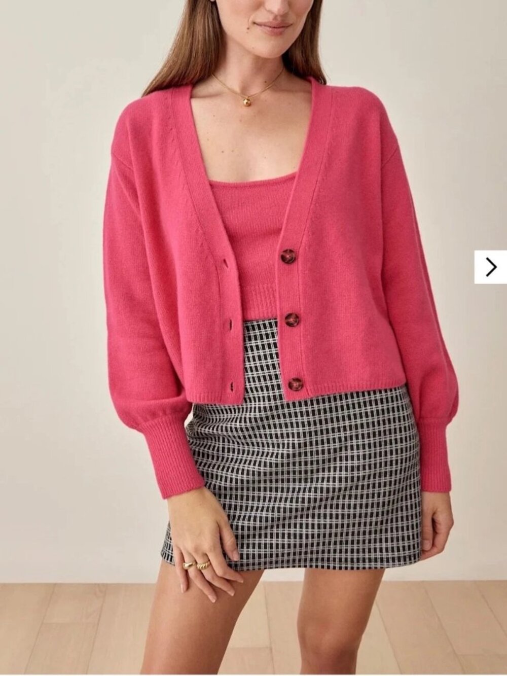 Reformation Varenne Cashmere Cardigan Sweater and Tank Set